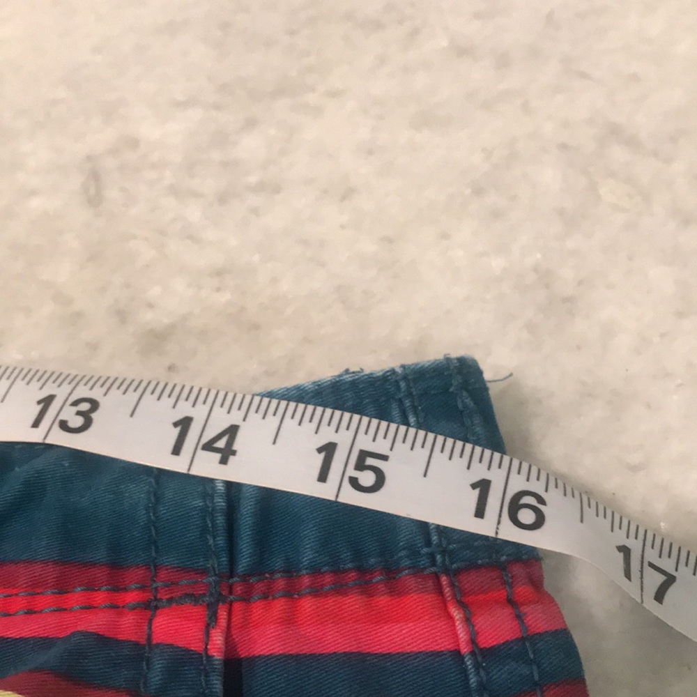 Vintage Arizona Shorts Mens 32 Blue Denim Stripe Y2K Festival Retro Hippie - Picture 7 of 10